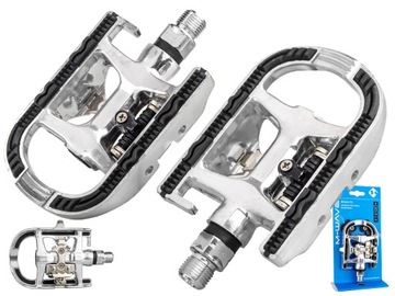 PEDAŁY M-WAVE DRAG-T2 SPD PLATFORMA DWUFUNKCYJNE ALUMINIOWE + BLOKI