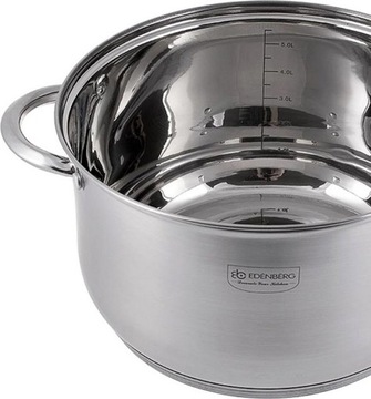 СОВРЕМЕННЫЕ БОЛЬШИЕ СТАЛЬНЫЕ ГОРШКИ НАБОР НАБОР ГОРШКОВ, 12 ЭЛЕМЕНТОВ. ЭДЕНБЕРГ 4000