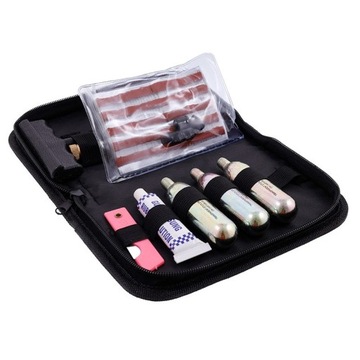 РЕМКОМПЛЕКТ ДЛЯ ШИН МОТОЦИКЛОВ С НАСОСОМ CO2, 17 ЭЛЕМЕНТОВ.