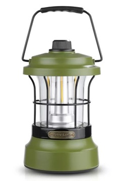 Lampa kempingowa LED w stylu retro z funkcja powerbanka 3000mAh, Zielona M
