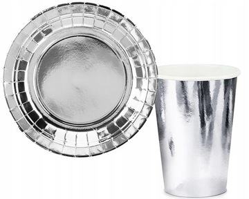 НАБОР БУМАЖНЫХ ТАРЕЛОК И ЧАШЕК РОЗОВОГО ЗОЛОТА