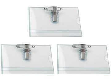 10szt 57x90mm IDENTYFIKATOR HOLDER + klips agrafka