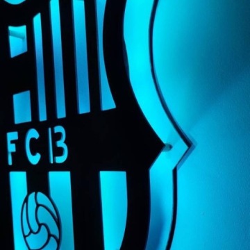 ФК Барселона Изображение Деревянный футбольный герб Подарочный светодиодный ночник