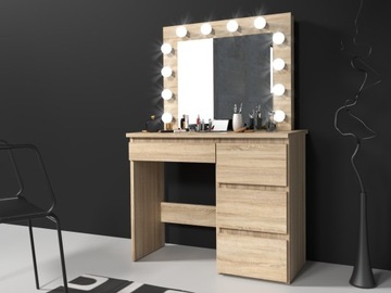 Косметический туалетный столик BETA 12 LED + STOOL Sonoma