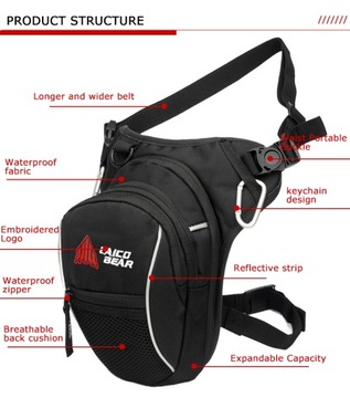 LAICOBEAR Водонепроницаемая мотоциклетная сумка на бедро, 5,5–7,5 л, поясная сумка для ног, КРАСНАЯ