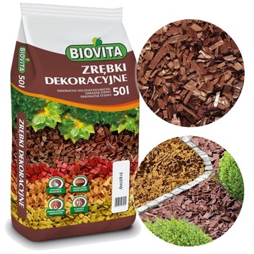 ZRĘBKI DRZEWNE BIOVITA 50 L KOLOR BRĄZOWY