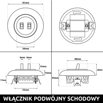 ДВОЙНОЙ ЛЕСТНИЧНЫЙ ВЫКЛЮЧАТЕЛЬ LOFT RETRO JLM БЕЗ РАМКИ