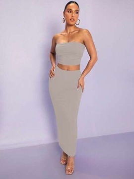 SHEIN TOP DAMSKI TUBA BEŻOWY KLASYCZNY 36 V7B