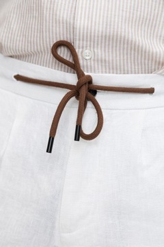 Białe lniane spodnie casual rozmiar 176/98