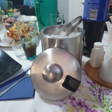 Ведро для льда Термоконтейнер для кубиков льда 1,3л + щипцы и ложка