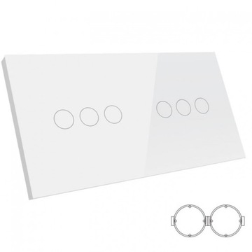 B-LINE PANEL DOTYKOWY SZKLANY SZKŁO 6G (3+3) BIAŁY