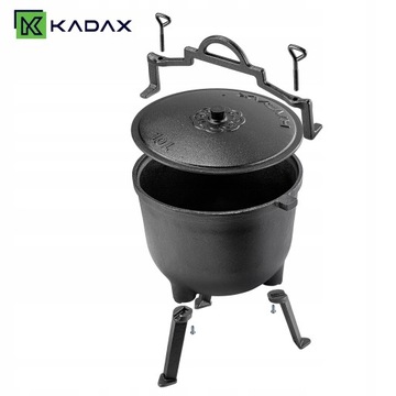 ЧУГУННЫЙ ОХОТНИЧИЙ КОЛДЕЛ 10 Л КОСТРОВАЯ ГОРШКА-ГРИЛЬ ДЛЯ ЗАПЕЧКИ