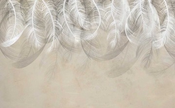 ФОТО ОБОИ ПЕРО ЦВЕТ ПАЛЬМОВЫЕ ЛИСТЬЯ ГРАФИКА