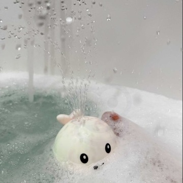 ИГРУШКА ДЛЯ ВАННЫ КИТ, ПРОРАЩИВАЮЩАЯ ВОДУ, СВЕТОДИОДНЫЙ ФОНТАН WOOPIE BABY