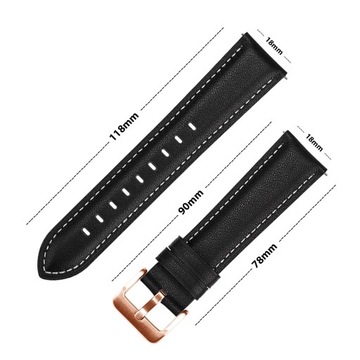 UNIWERSALNY PASEK SKÓRZANY DO ZEGARKA SMARTWATCH RÓŻNE KOLORY 20mm PREMIUM