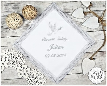 Белый крестильный халат с вышивкой БОХО для крещения Сувенир СОДАЛИТ коробочка А