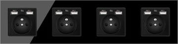 СТЕКЛЯННАЯ РОЗЕТКА ЧЕТЫРЕХРОЗЕТКА +8X USB-ЗАРЯДНОЕ УСТРОЙСТВО