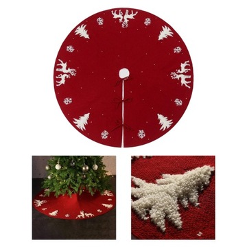 Юбка для рождественской елки 48 дюймов, украшение для рождественской елки, 122 см, красный акрил