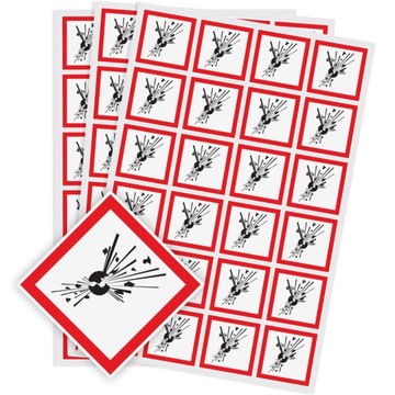 Oznakowanie chemikaliów- wybuchowe 5x5cm 140szt