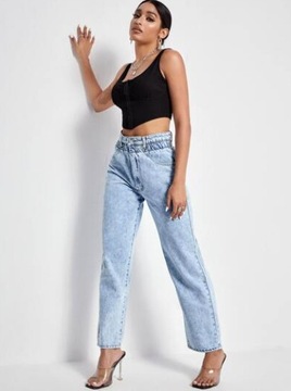 SPODNIE MOM JEANS PROSTE SHEIN