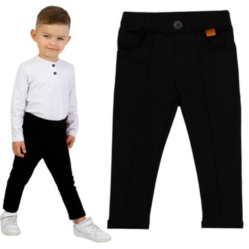Spodnie slim eleganckie wizytowe 116/122 czarne