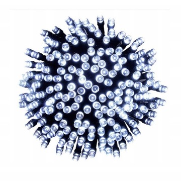 LAMPKI CHOINKOWE 100 LED BIAŁY ZIMNY Z ZASILACZEM