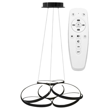 Lampa APP793 sufitowa LED żyrandol czarna + pilot