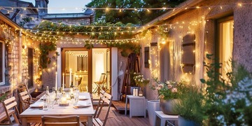 ЦЕПОЧКА САДОВЫХ СВЕТИЛЬНИКОВ НАРУЖНАЯ 50М 500LED