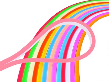 100cm neon flex JASNY RÓŻOWY silikonowy 6mm x 12mm
