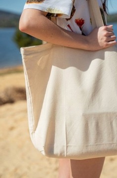 Хлопковая сумка 51x15x38 см экру с замком 220G Детройт шоппинг большой эко