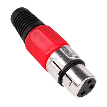 WTYK MIKROFONOWY XLR CANON NA KABEL 3-PIN CZERWONY