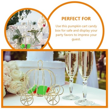 Золотое украшение Контейнер для конфет Тыква Украшение тележки