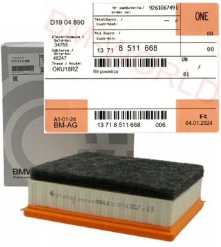 Nowy oryginalny OE BMW filtr powietrza silnik BMW F20 F30 F34 13718511668