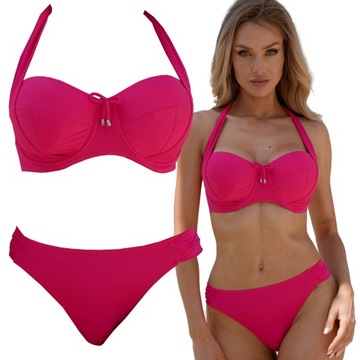 STRÓJ KĄPIELOWY DWUCZĘŚCIOWY KOSTIUM DAMSKI PLUS SIZE DLA PUSZYSTYCH 80I