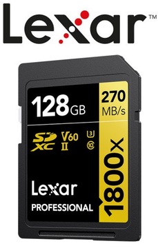 Lexar SDXC 128 ГБ Professional 1800x UHS-II U3 ​​(180/270 МБ/с)