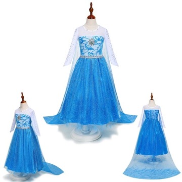 STRÓJ KOSTIUM PRZEBRANIE Disney mrożona wróżka dziewczyna Cosplay Elsa suki