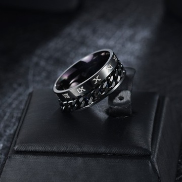 КОЛЬЦО С ВРАЩАЮЩЕЙСЯ ЦЕПЬЮ, РИМСКИЕ ЦИФРЫ