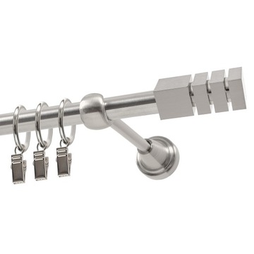 Karnisz metalowy pojedynczy 19 mm 120 cm z kółkami