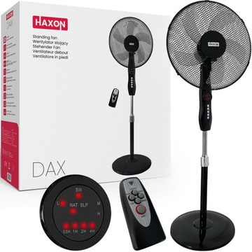 Напольный вентилятор HAXON DAX, напольный вентилятор, 5 лопастей, таймер + пульт дистанционного управления