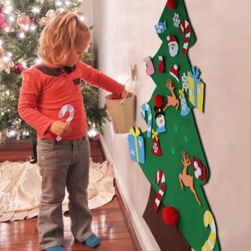 DIY filcowy zestaw choinkowy z ozdobami dla dzieci