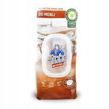 Chusteczki nawilżane DO MEBLI Mr. Magic 60 sztuk