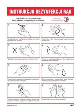 Ilustrowana instrukcja dezynfekcji rąk 15x21 nakl