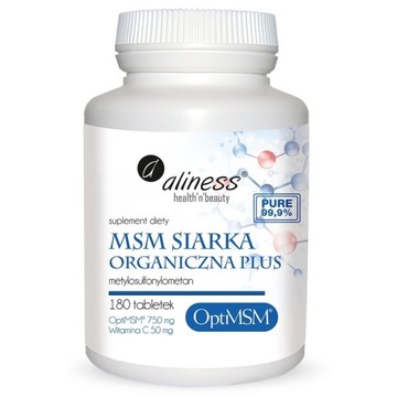 Aliness OptiMSM siarka organiczna Plus - 180 tabletek