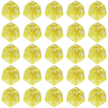 ZESTAW 25 KOSTEK K20 RPG SMOCZY SKARBIEC KOŚĆ DWUDZIESTOŚCIENNA