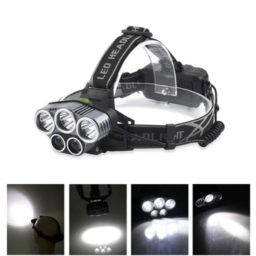 OUTERDO LATARKA CZOŁOWA CZOŁÓWKA 10000 lm 5 x LED 4x akumulatorki 18650