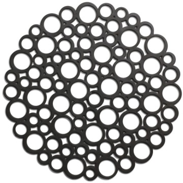 КОВРИК С РЕШЕТКОЙ, КРУГЛЫЙ ПОД МОЙКИ, ЧЕРНЫЙ, 30 СМ