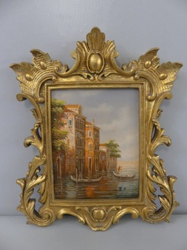 OBRAZ ZŁOTA RAMA WENECJA 33 x 27 cm BAROK
