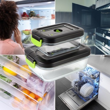 Szklane pojemniki próżniowe na żywność 1,5L 0,65L do zgrzewarki NutriZein