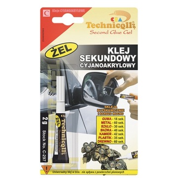 KLEJ SEKUNDOWY CYJANOAKRYLOWY ŻEL TECHNICQLL C-297