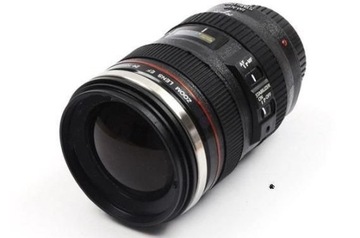 Термокружка LENS черная подарок для фотографа, фотоаппарата, кофе, чая